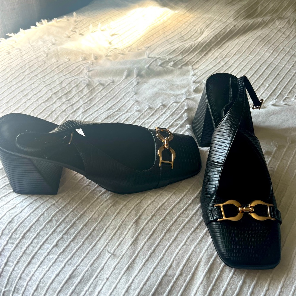 ASOS crocodile vintage mules